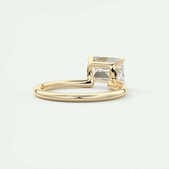 1.91CT Emerald Cut Solitaire Moissanite Engagement Ring