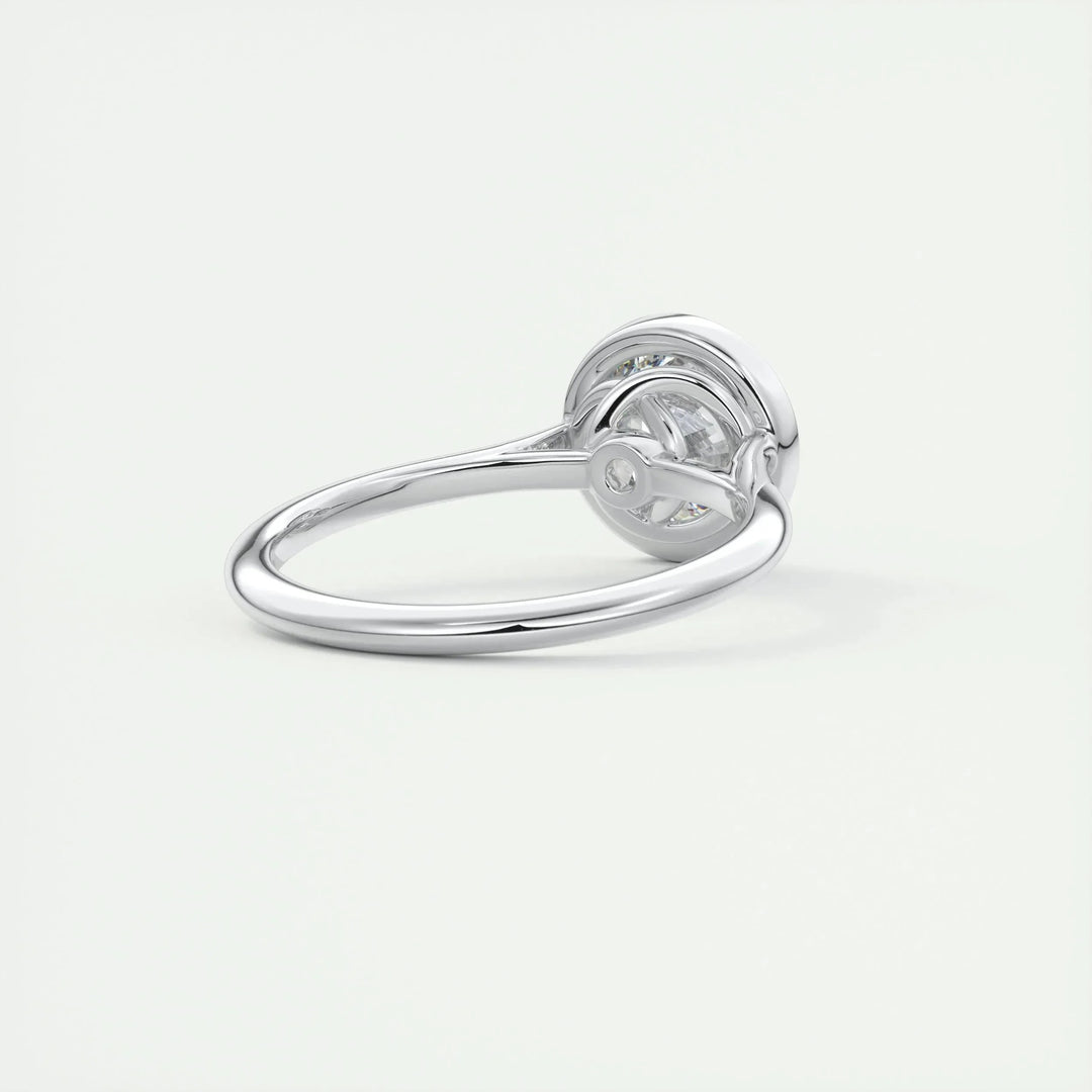 2.0 CT Round Bezel Solitaire Moissanite Engagement Ring