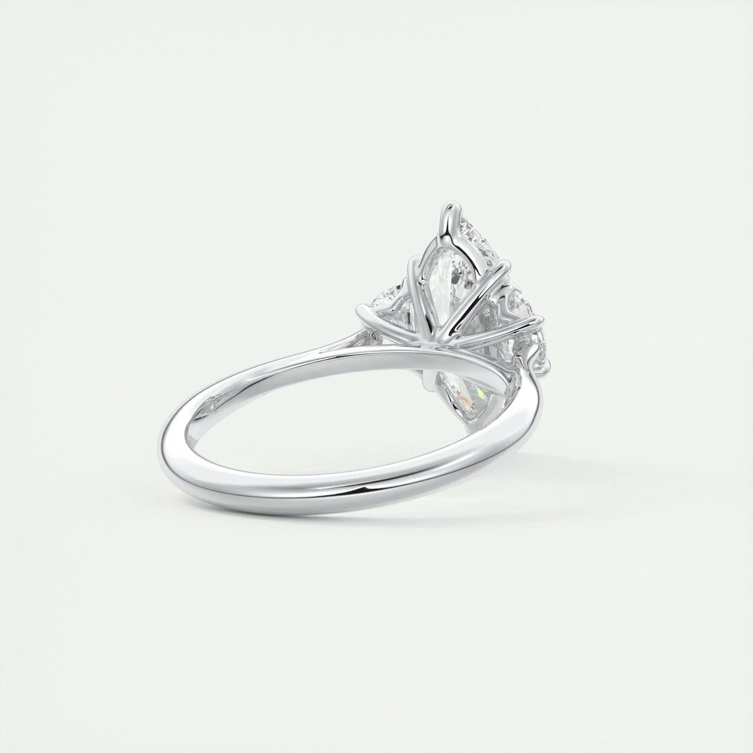 1.98 CT Marquise Cut Three Stone Moissanite Engagement Ring