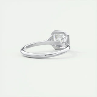 2.03 CT Asscher Cut Bezel Solitaire Moissanite Engagement Ring