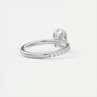 1.91 CT Oval Cut Solitaire Pave Moissanite Engagement Ring