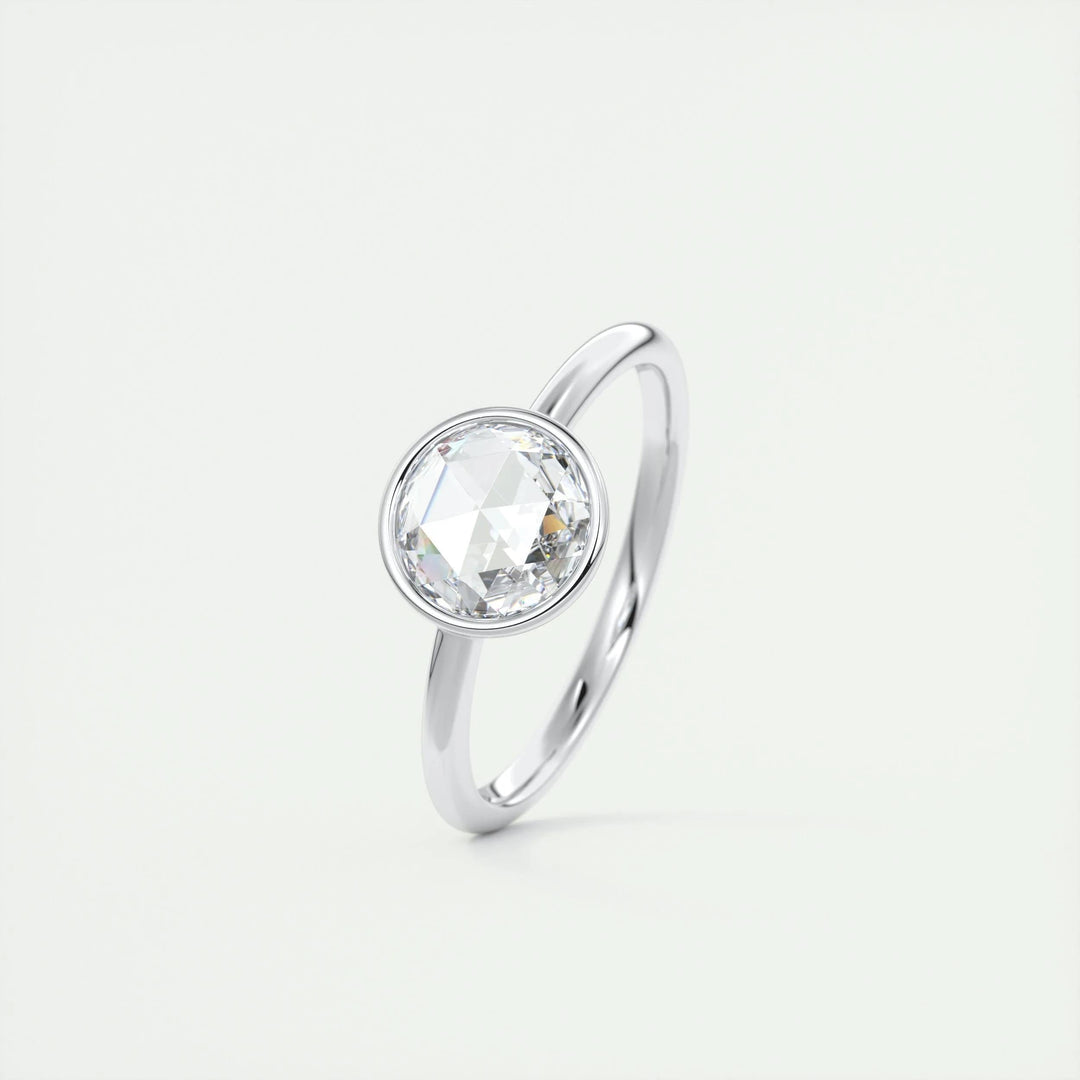 1.19CT Round Cut Bezel Moissanite Diamond Engagement Ring