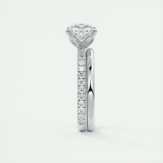 2ct Cushion F- VS1 Diamond Pave Engagement Ring