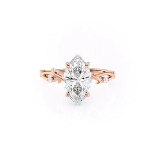 1.58CT Marquise Cut Solitaire Twig Style Moissanite Engagement Ring