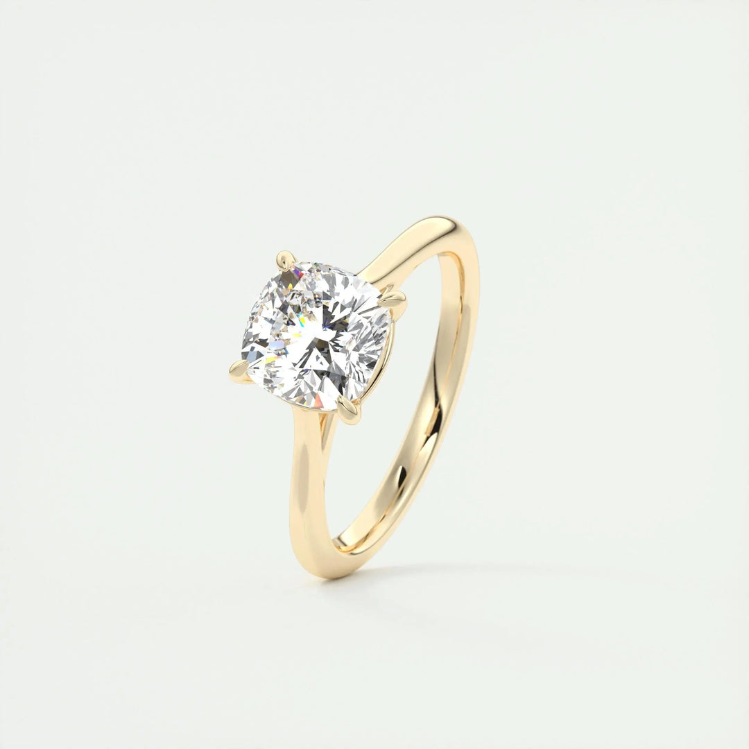 2.15 CT Cushion Cut Solitaire Moissanite Engagement Ring