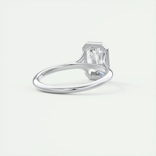 2.03 CT Emerald Cut Bezel Solitaire Moissanite Engagement Ring