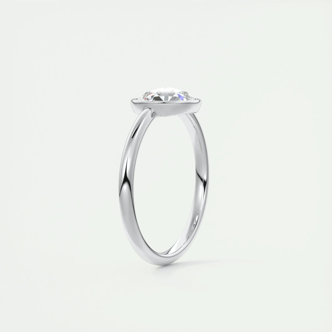 1.19CT Round Cut Bezel Moissanite Diamond Engagement Ring