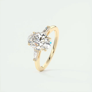 1.91 CT Oval Cut Three Stone Moissanite Engagement Ring