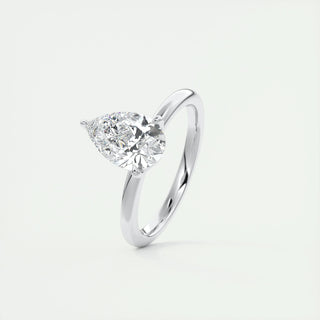 1.93CT Pear Cut Solitaire Moissanite Diamond Engagement Ring