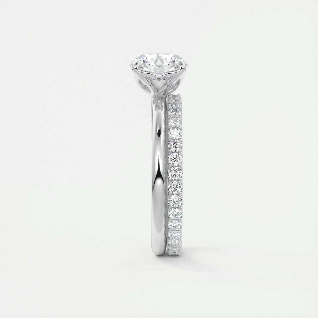 1.35 CT Round Cut Solitaire Moissanite Diamond Engagement Ring