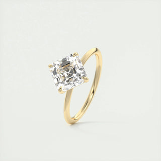 2.03CT Asscher Cut Solitaire Moissanite Engagement Ring