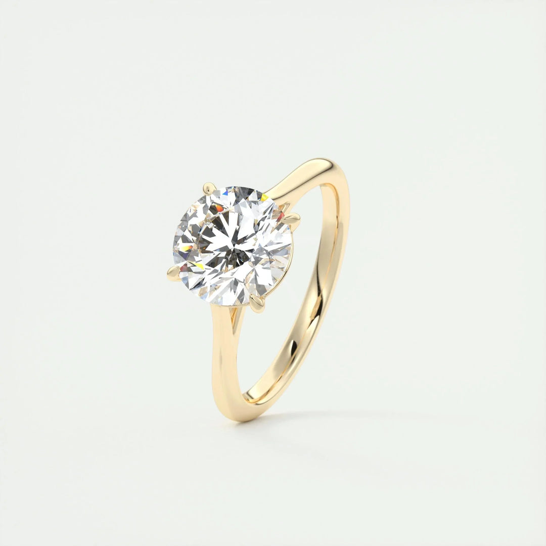 2.0CT Round Cut Solitaire Moissanite Engagement Ring