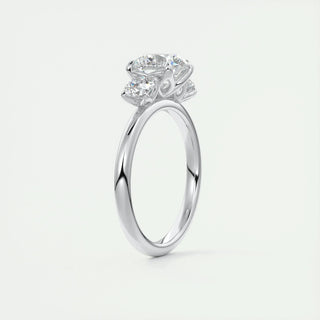 2.0CT Round Cut Three Stone Moissanite Engagement Ring