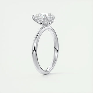 1.93CT Pear Cut Solitaire Moissanite Diamond Engagement Ring