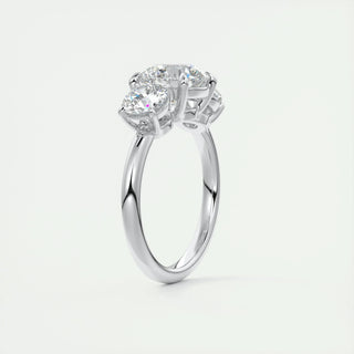 2.0 CT Round Cut Three Stone Moissanite Engagement Ring