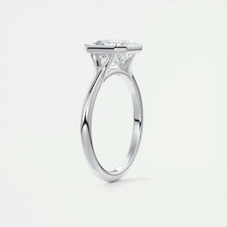 2.03 CT Asscher Cut Bezel Solitaire Moissanite Engagement Ring