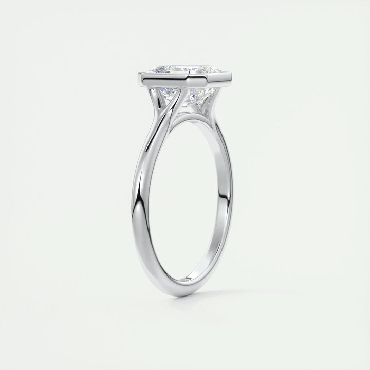 2.03 CT Asscher Cut Bezel Solitaire Moissanite Engagement Ring