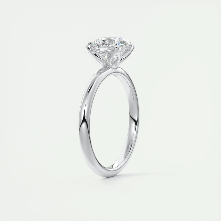 1.35 CT Round Cut Solitaire Moissanite Diamond Engagement Ring