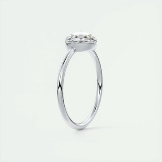 1.19 CT Round Rose Cut Solitaire Moissanite Engagement Ring