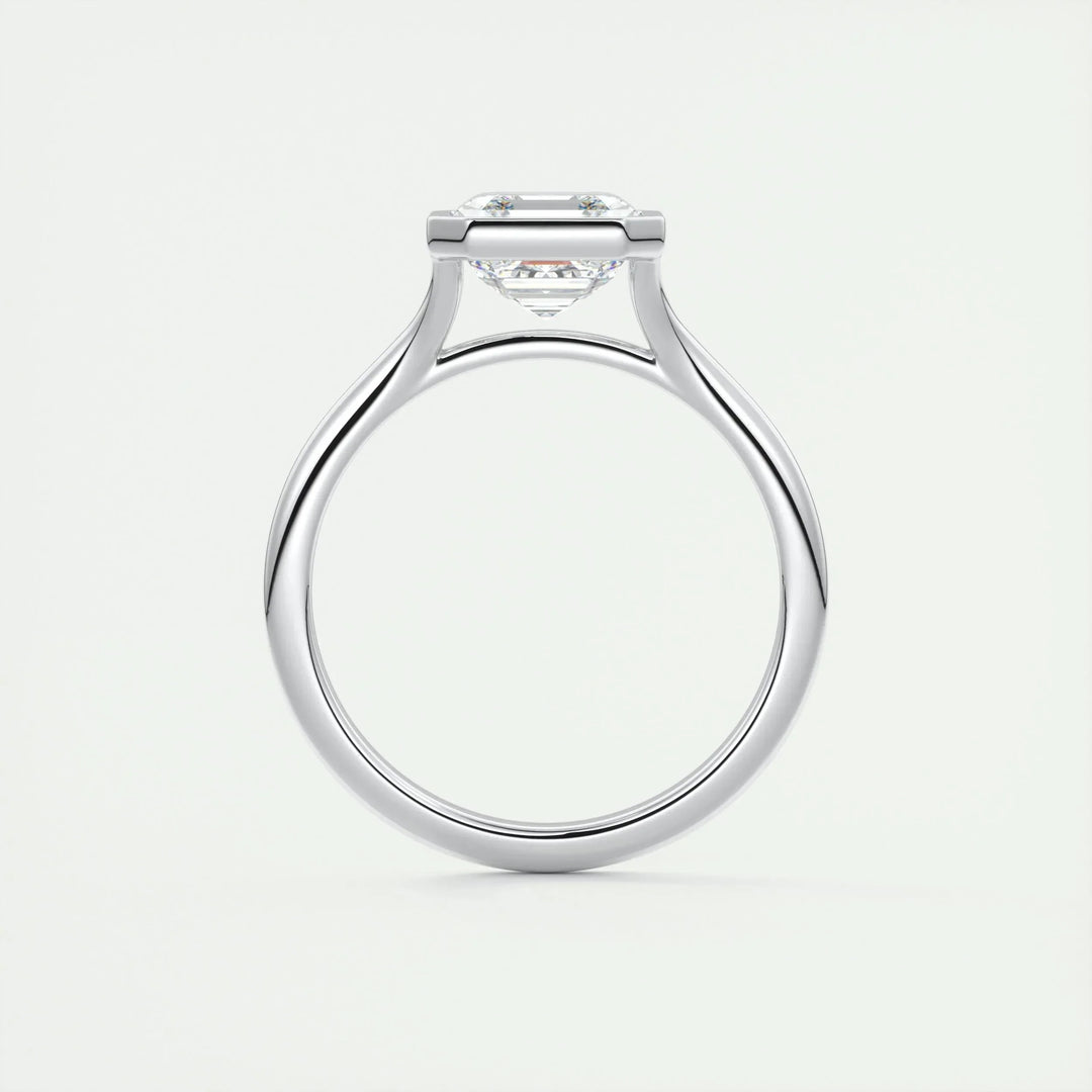 2.03 CT Asscher Cut Bezel Solitaire Moissanite Engagement Ring