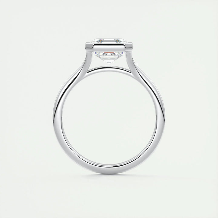 2.03 CT Asscher Cut Bezel Solitaire Moissanite Engagement Ring
