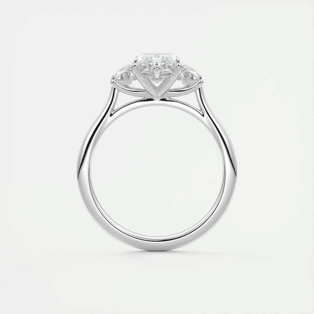 1.98 CT Marquise Cut Three Stone Moissanite Engagement Ring