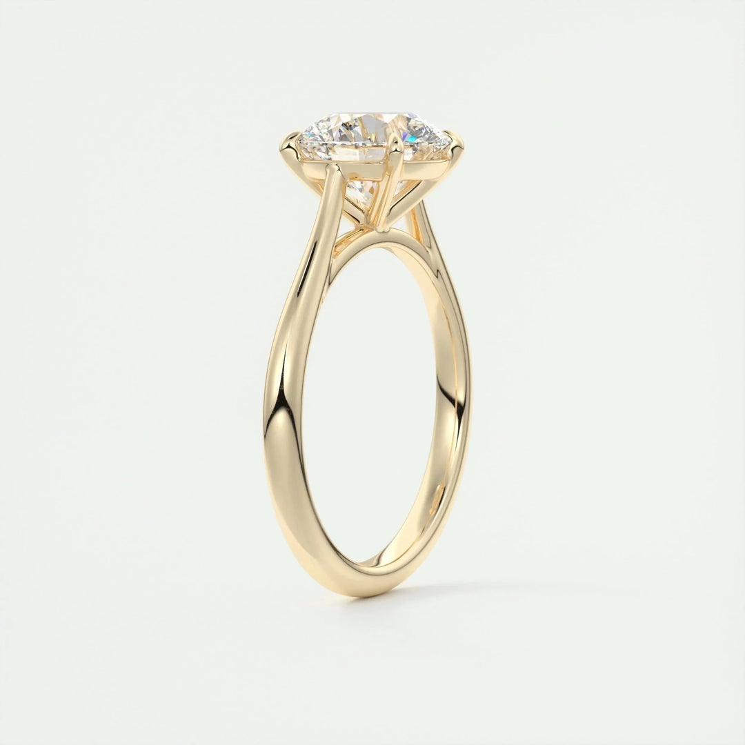 2.0CT Round Cut Solitaire Moissanite Engagement Ring