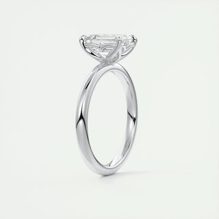 1.91 CT Emerald Cut Solitaire Moissanite Engagement Ring