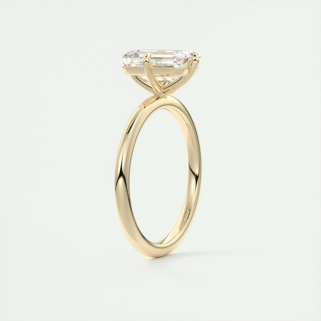 1.91CT Emerald Cut Solitaire Moissanite Engagement Ring