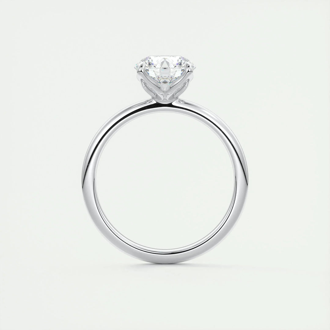 1.35 CT Round Cut Solitaire Moissanite Diamond Engagement Ring
