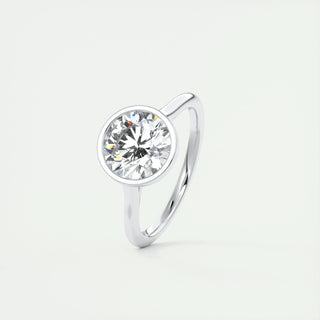 2.0 CT Round Bezel Solitaire Moissanite Engagement Ring