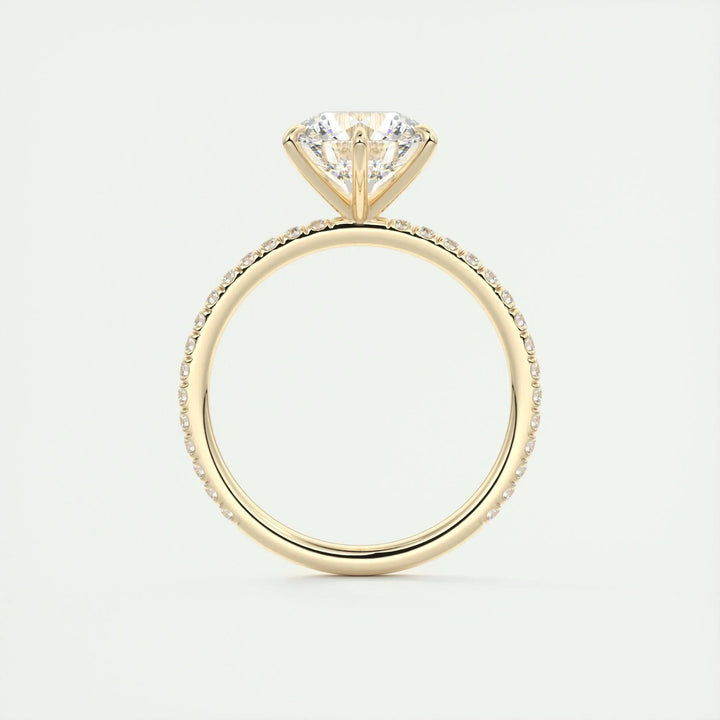2.0 CT Round Cut Solitaire Pave Moissanite Engagement Ring
