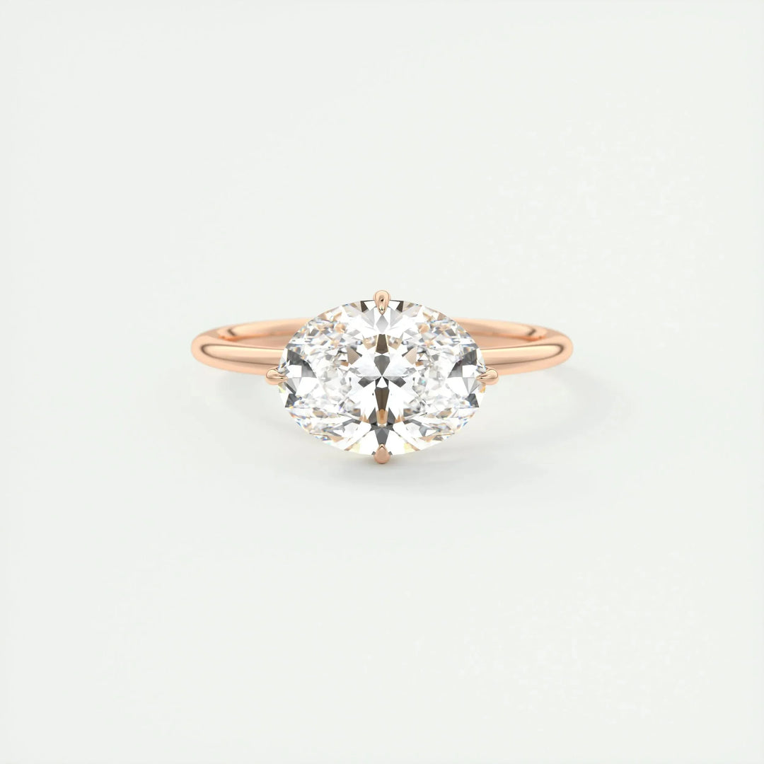 1.91 CT Oval Solitaire Hidden Halo Moissanite Engagement Ring