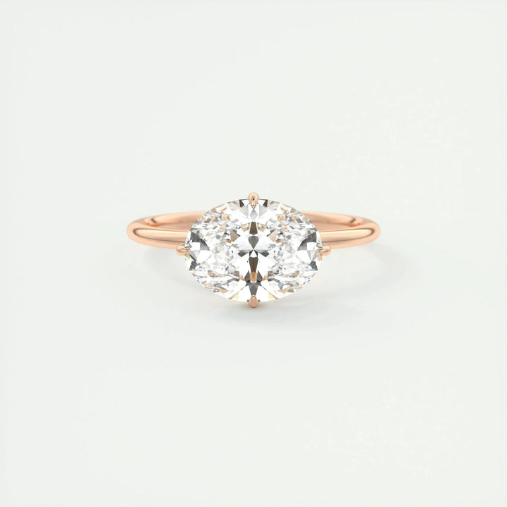 1.91 CT Oval Solitaire Hidden Halo Moissanite Engagement Ring
