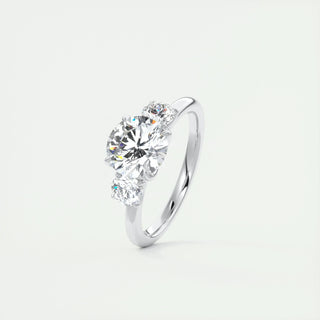 2.0CT Round Cut Three Stone Moissanite Engagement Ring