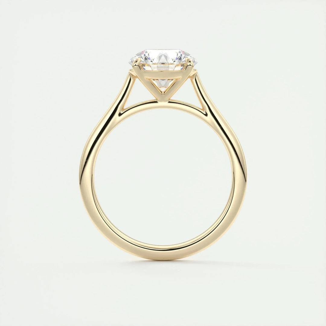 2.0CT Round Cut Solitaire Moissanite Engagement Ring