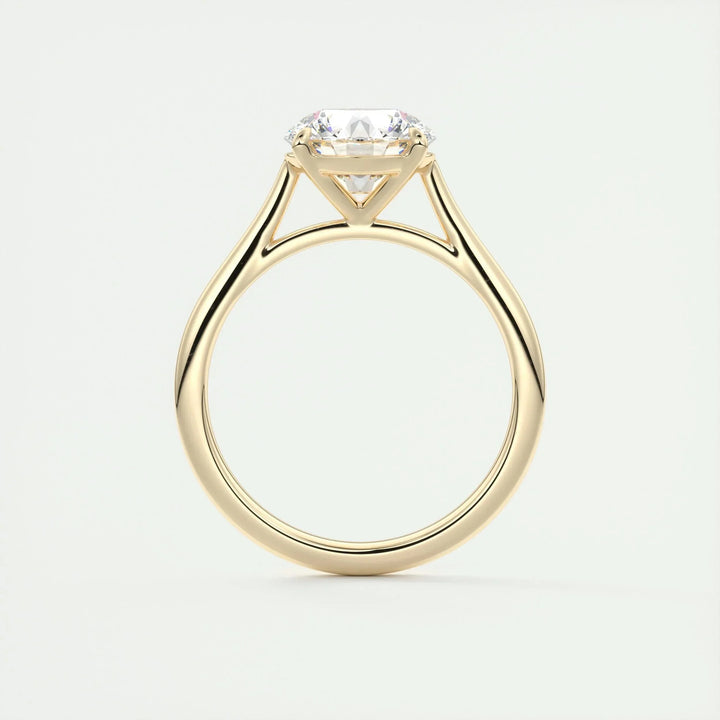 2.0CT Round Cut Solitaire Moissanite Engagement Ring