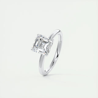 2ct Asscher F- VS1 Diamond Solitaire Engagement Ring