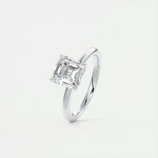 2.03CT Asscher Cut Solitaire Moissanite Engagement Ring