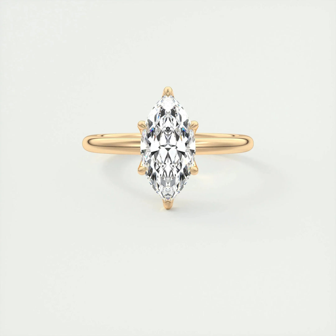 1.98 CT Marquise Cut Solitaire Moissanite Engagement Ring