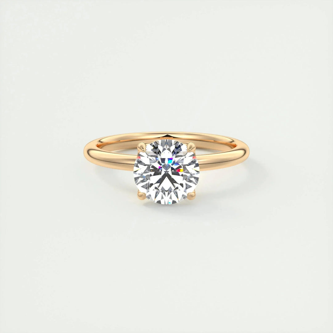 1.35 CT Round Cut Solitaire Moissanite Diamond Engagement Ring