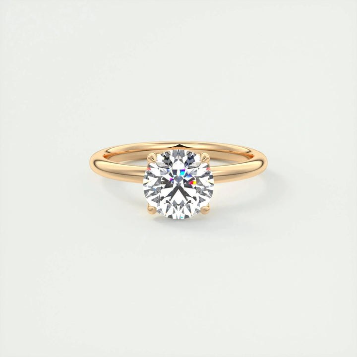 1.35 CT Round Cut Solitaire Moissanite Diamond Engagement Ring