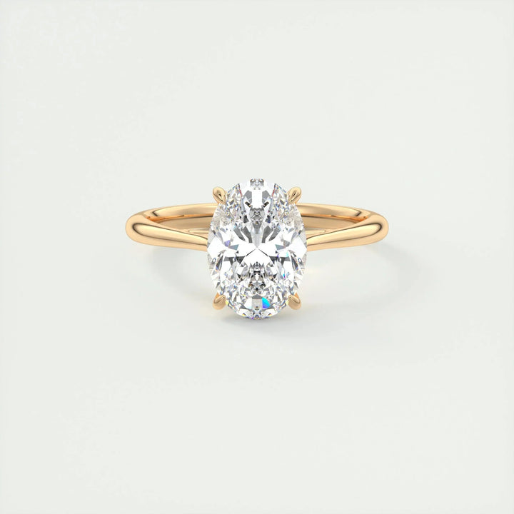 1.91 CT Oval Cut Solitaire Moissanite Engagement Ring
