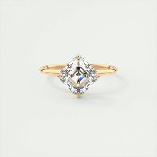 2.03CT Asscher Cut Solitaire Moissanite Engagement Ring