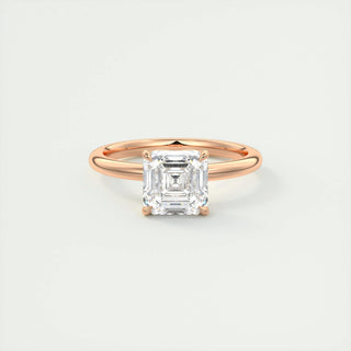 2ct Asscher F- VS1 Diamond Solitaire Engagement Ring