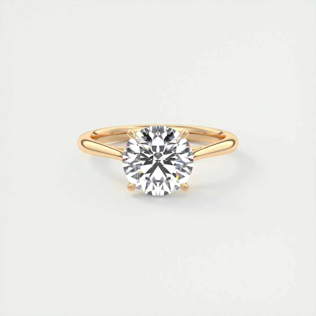 2.0CT Round Cut Solitaire Moissanite Engagement Ring