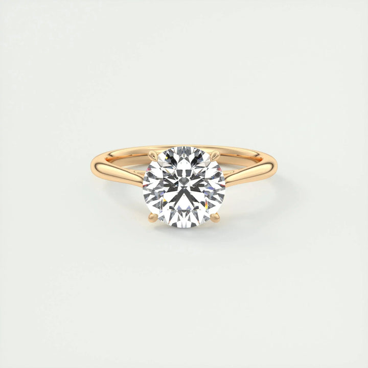2.0CT Round Cut Solitaire Moissanite Engagement Ring
