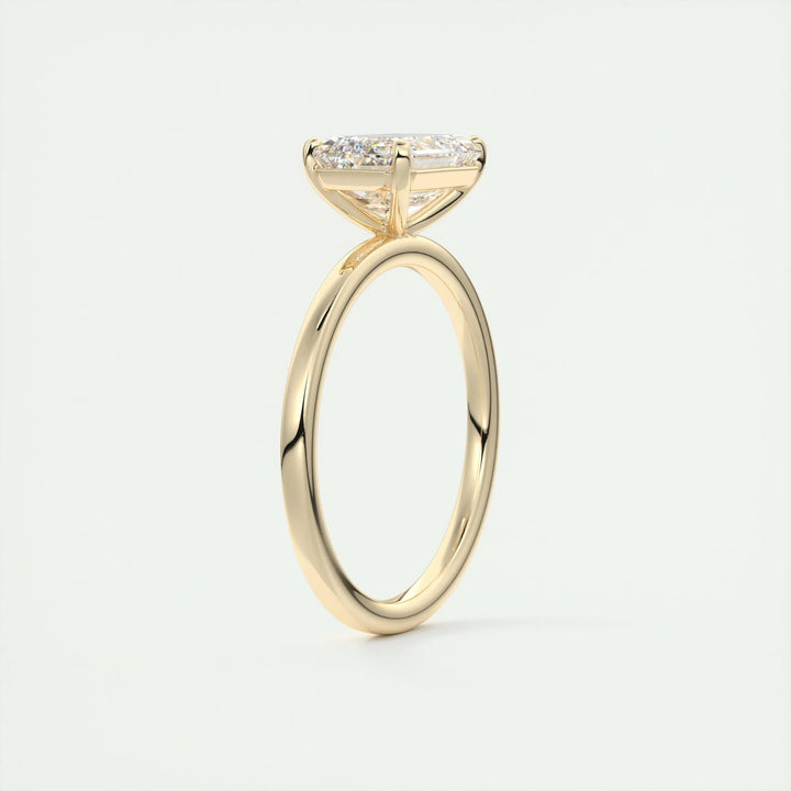 2ct East West Emerald F - VS1 Lab Grown Diamond Solitaire Engagement Ring - Doozy Diamonds