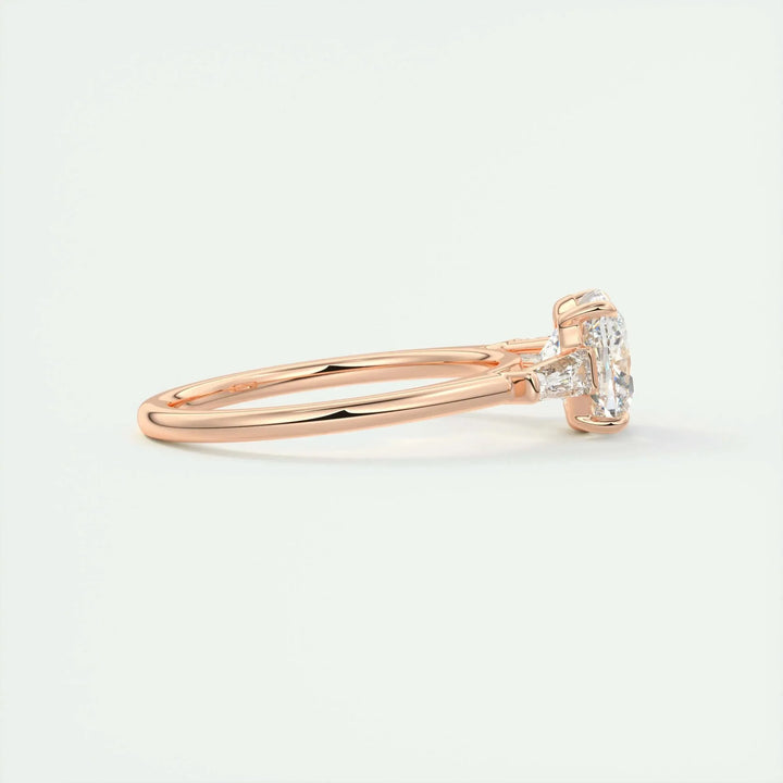2.15CT Cushion Cut Three Stone Moissanite Engagement Ring