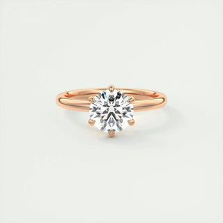 1.35 CT Round Cut Solitaire Moissanite Engagement Ring